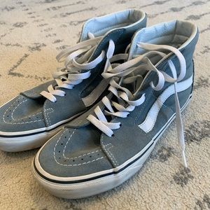 Dusty blue high top vans